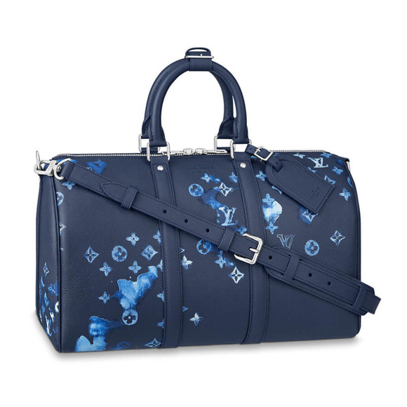 Louis Vuitton Keepall Bandouliere 40 Watercolor Ink Blue Weekend Travel Bag - Picture 1 of 8